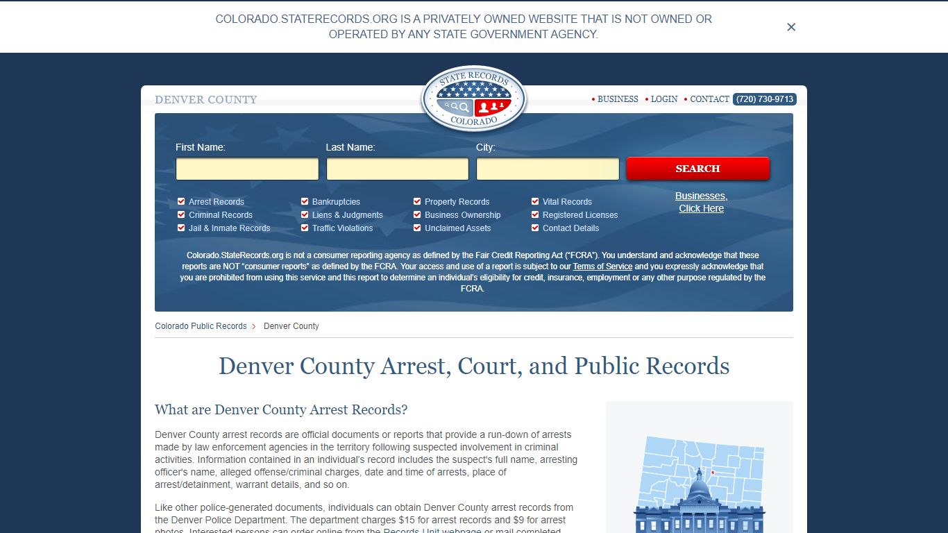 Denver County Arrest, Court, and Public Records